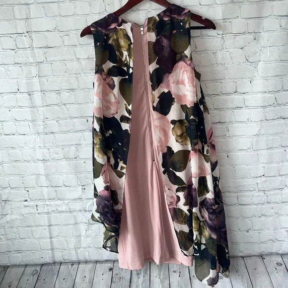 SLNY purple, pink & green floral sleeveless dress size 8 - Picture 8 of 12